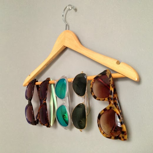 Bubbly in Brooklyn How to Store Sunglasses Using a Hanger DIY